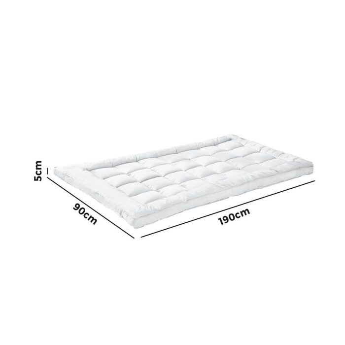 Bedra Pillowtop Mattress Topper Bamboo Fibre Protector Mat Cover 1000GSM Single - Image 5
