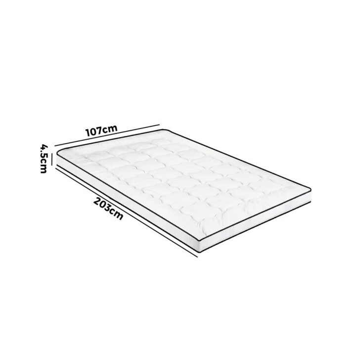 Bedra Mattress Topper Microfibre Luxury Pillowtop Protector Cover King Single - Image 6