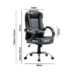 Oikiture Office Chair Executive Gaming Computer Chairs Seating Racing Seat PU - Image 5