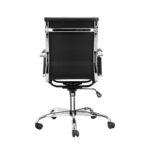 Oikiture Home Office Chair Executive Computer Recliner Seat Swivel Desk Chairs Premium PU Leather Mid Back Support with Arched backrest, Black - Image 6
