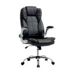 Oikiture Office Chair Executive Computer Chairs Tilt Seat PU Leather Seating - Image 3