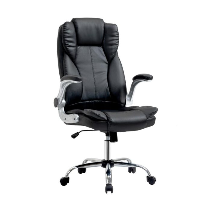 Oikiture Office Chair Executive Computer Chairs Tilt Seat PU Leather Seating - Image 3