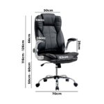 Oikiture Office Chair Executive Computer Chairs Tilt Seat PU Leather Seating - Image 5