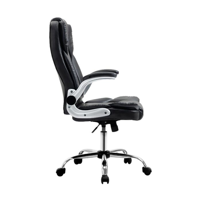 Oikiture Office Chair Executive Computer Chairs Tilt Seat PU Leather Seating - Image 4