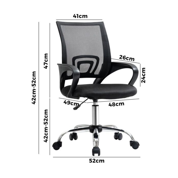 Oikiture Office Gaming  Chair Computer Mesh Chairs Executive Foam Seat Black - Image 2