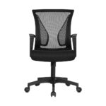 Oikiture Office Chair Mesh Chairs Adjustable Black - Image 5