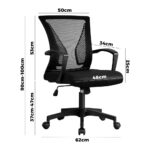 Oikiture Office Chair Mesh Chairs Adjustable Black - Image 3