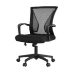 Oikiture Office Chair Mesh Chairs Adjustable Black - Image 2