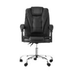 Oikiture Massage Office Chair with Swivel Wheels Leather PU