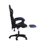 Oikiture Gaming Chair with Massage and 135° Recline, Executive Office Chair PU Leather Racing Chair with Footrest, Height Adjustable SGS Listed Gas-Lift, 160kg Capacity (Black&Blue) - Image 4