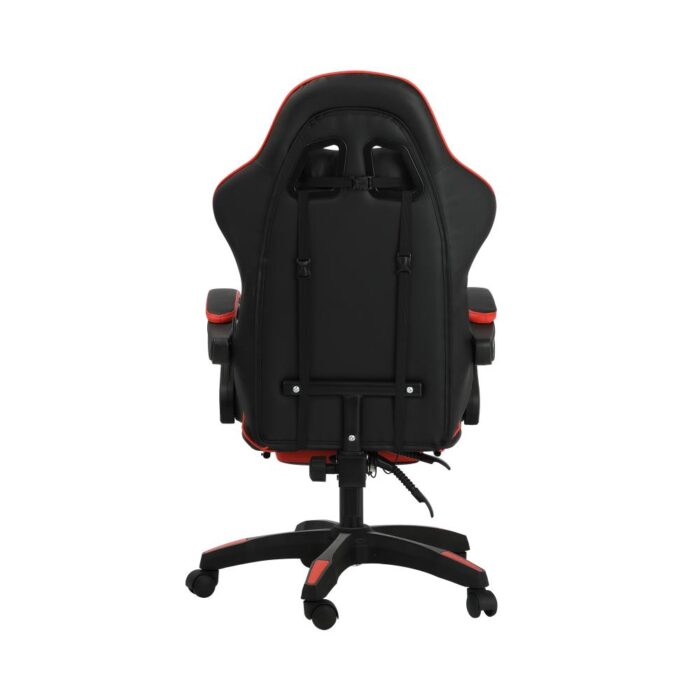 Oikiture Gaming Chair with Massage and 135° Recline, Executive Office Chair PU Leather Racing Chair with Footrest, Height Adjustable SGS Listed Gas-Lift, 160kg Capacity (Black&Red) - Image 5
