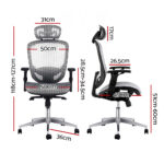 Artiss Office Chair Gaming Chair Computer Chairs Mesh Net Seating Grey - Image 2