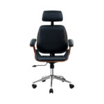 Artiss Wooden Office Chair Leather Seat Black - Image 3