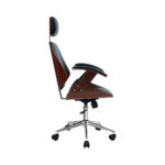 Artiss Wooden Office Chair Leather Seat Black - Image 4