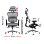 Artiss Office Chair Computer Gaming Chair Mesh Net Seat Grey - Image 2