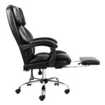 Artiss Executive Office Chair Leather Footrest Black - Image 4