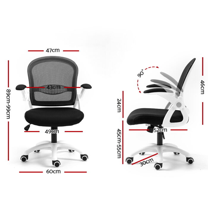 Artiss Mesh Office Chair Mid Back Black - Image 2