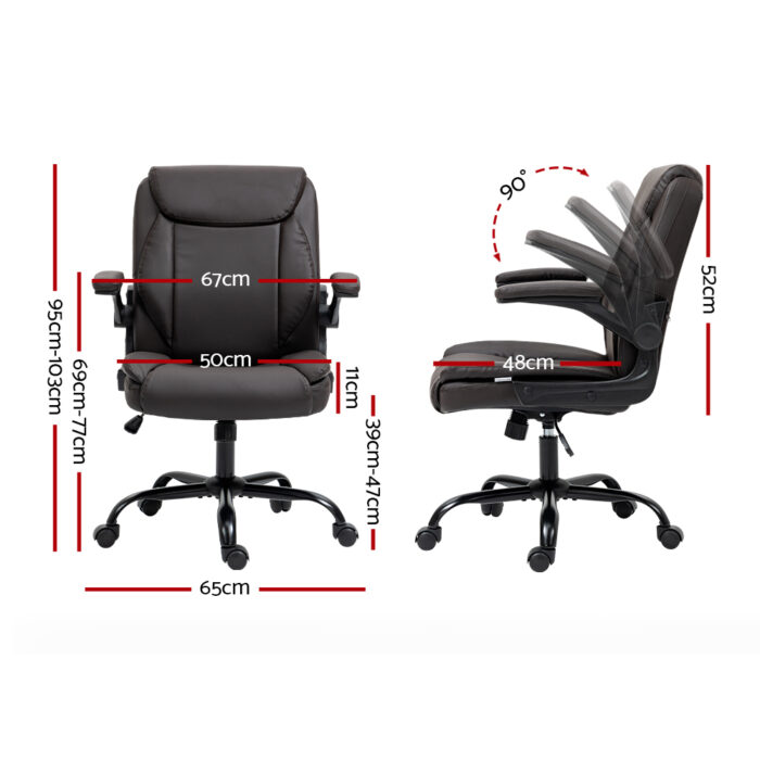 Artiss Executive Office Chair Mid Back Brown - Image 2