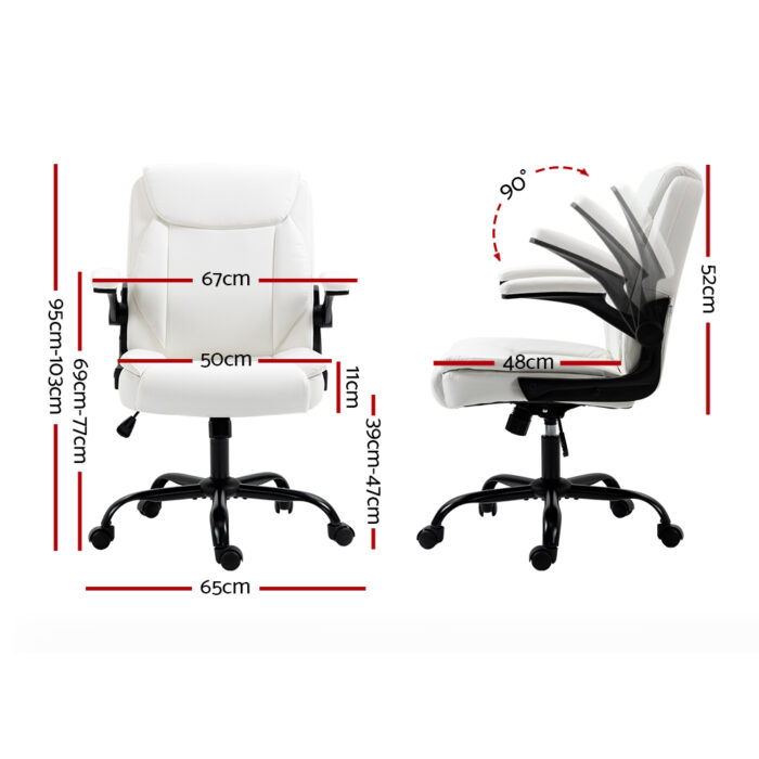 Artiss Executive Office Chair Mid Back White - Image 2