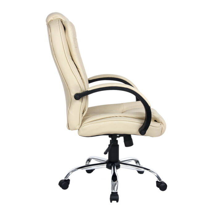 Artiss Executive Office Chair Leather Tilt Beige - Image 4