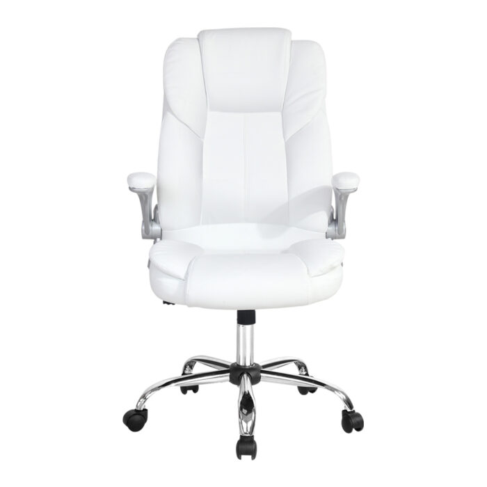 Artiss Executive Office Chair Leather Tilt White - Image 3