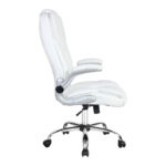 Artiss Executive Office Chair Leather Tilt White - Image 4