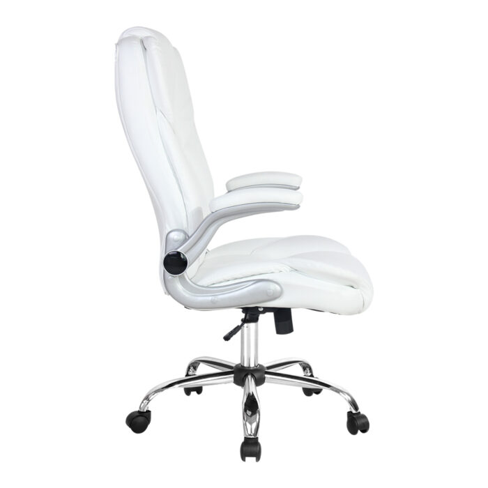 Artiss Executive Office Chair Leather Tilt White - Image 4