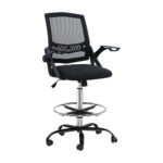 Artiss Office Chair Drafting Stool Mesh Chairs Black