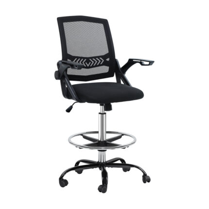 Artiss Office Chair Drafting Stool Mesh Chairs Black