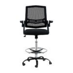 Artiss Office Chair Drafting Stool Mesh Chairs Black - Image 3