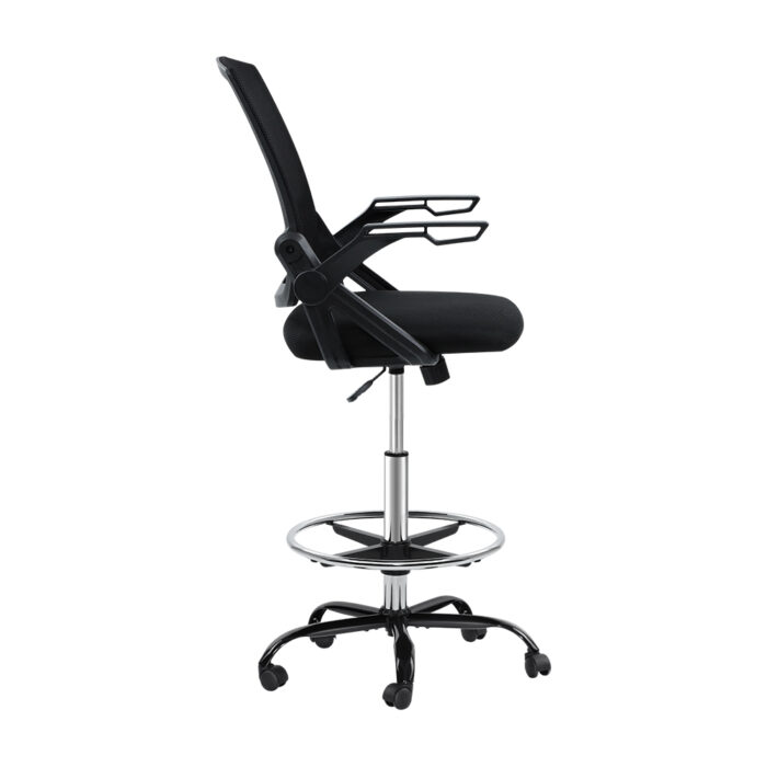 Artiss Office Chair Drafting Stool Mesh Chairs Black - Image 4