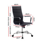 Artiss Office Chair PU Leather High Back Black - Image 2