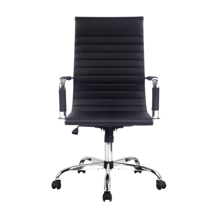 Artiss Office Chair PU Leather High Back Black - Image 3
