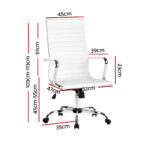 Artiss Office Chair PU Leather High Back White - Image 2