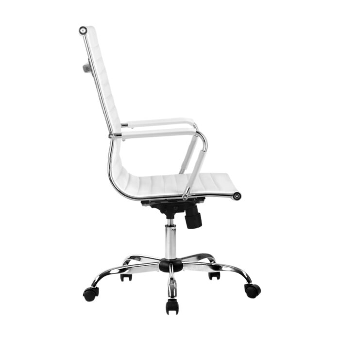 Artiss Office Chair PU Leather High Back White - Image 4