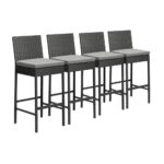 Livsip Garden Bar Stools Rattan Dinning Chairs 4X