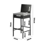 Livsip Garden Bar Stools Rattan Dinning Chairs 4X - Image 2