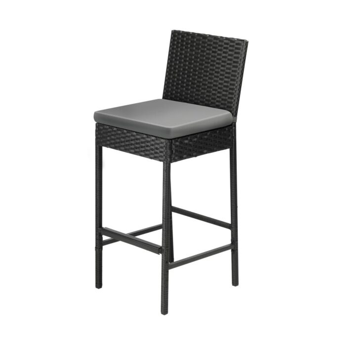 Livsip Garden Bar Stools Rattan Dinning Chairs 4X - Image 6