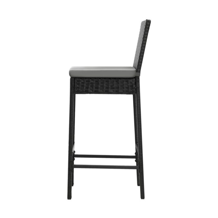 Livsip Garden Bar Stools Rattan Dinning Chairs 4X - Image 4