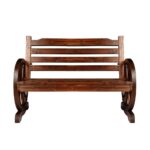 Livsip Wooden Garden Bench Wagon Wheel Brown - Image 2