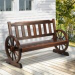 Livsip Garden Wagon Bench Wheel Backyard Chair Fir Wood - Image 4