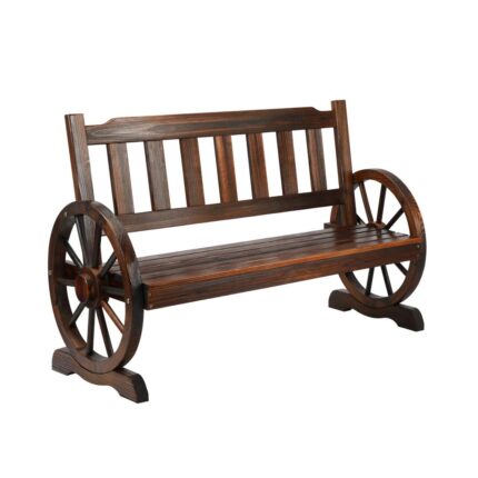 Livsip Garden Wagon Bench Wheel Backyard Chair Fir Wood