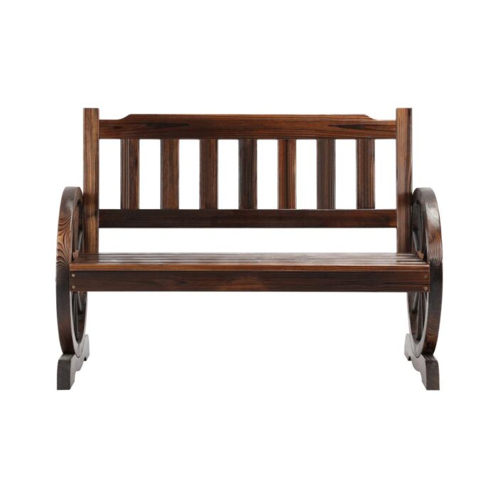 Livsip Garden Wagon Bench Wheel Backyard Chair Fir Wood - Image 3
