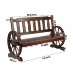 Livsip Garden Wagon Bench Wheel Backyard Chair Fir Wood - Image 5