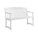 Gardeon Outdoor Garden Bench Wooden 2 Seater Lounge Chair Patio Furniture White