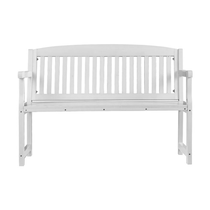 Gardeon Outdoor Garden Bench Wooden 2 Seater Lounge Chair Patio Furniture White - Image 3