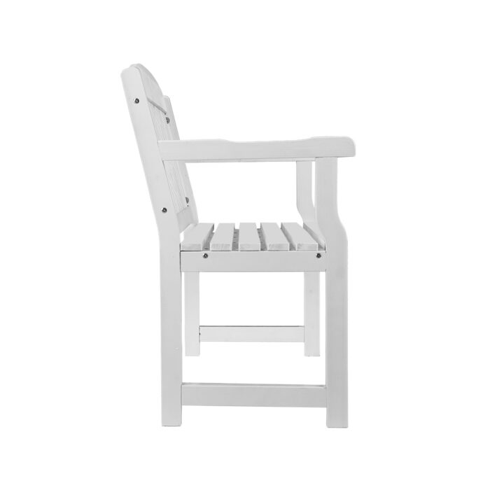 Gardeon Outdoor Garden Bench Wooden 2 Seater Lounge Chair Patio Furniture White - Image 4