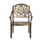 Livsip Outdoor Dining Chairs Cast Aluminium Frame Set of 2 - Image 5