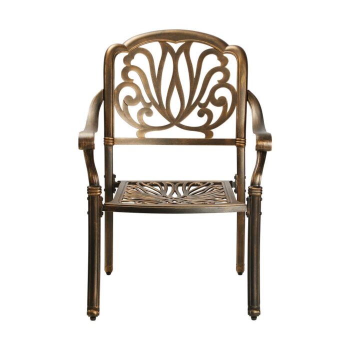 Livsip Outdoor Dining Chairs Cast Aluminium Frame Set of 2 - Image 5