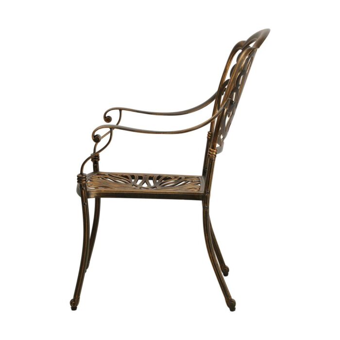 Livsip Outdoor Dining Chairs Cast Aluminium Frame Set of 2 - Image 4